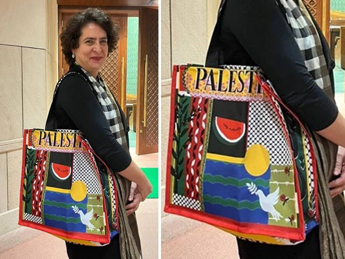 Priyanka Gandhi's Palestine Bag Sparks BJP Criticism